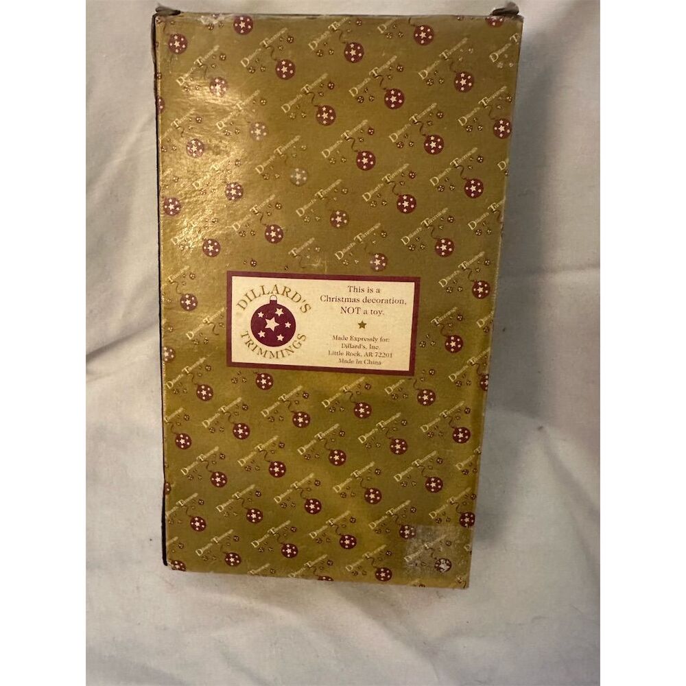 Dillard's Christmas Porcelain Doll 16" Standard Festive Design in Box - Picture 3 of 3